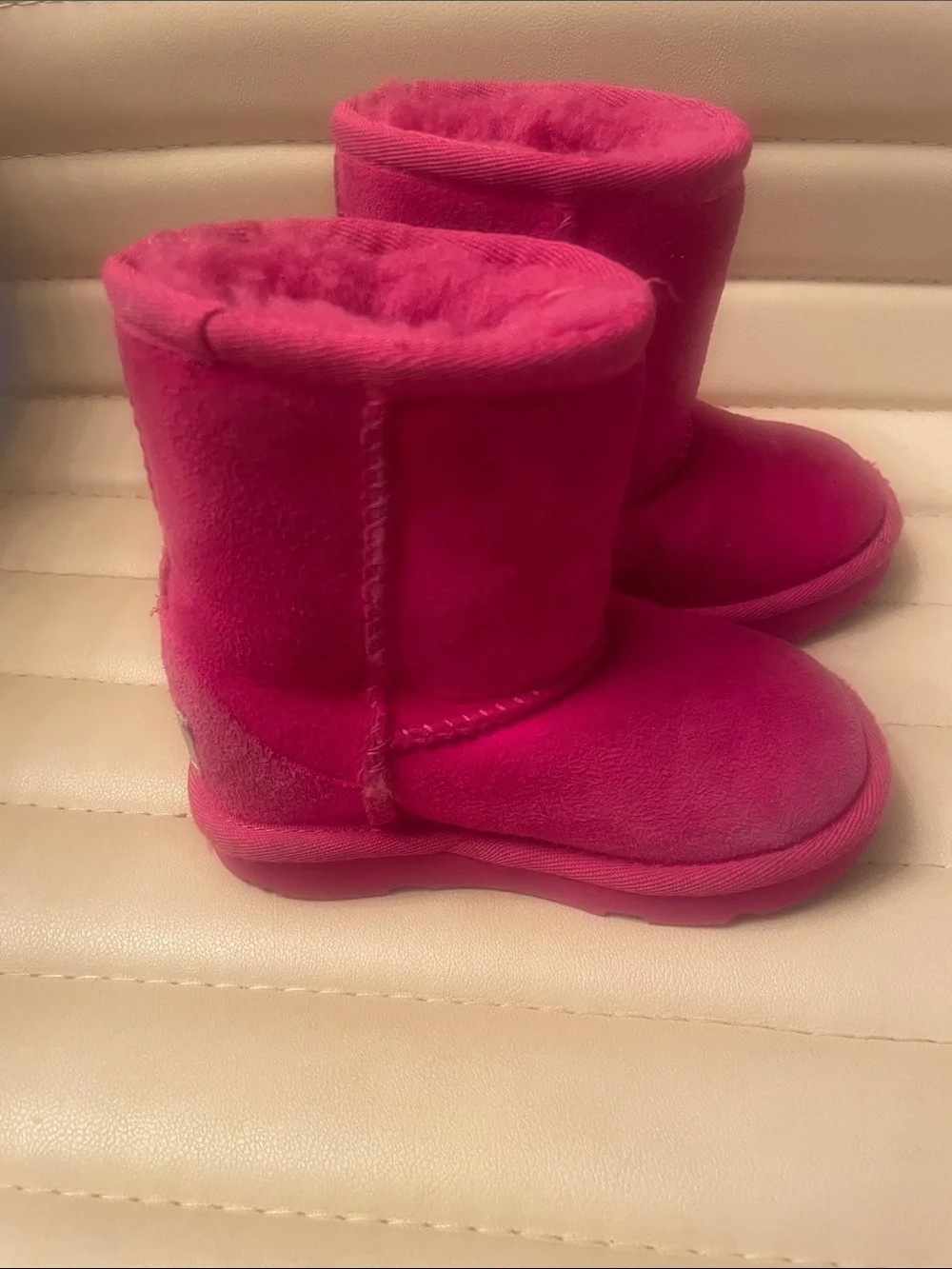 UGG Worn Suede Boots in Hot Pink